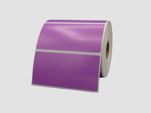 Zebra Kunststof Etiketten - 100x50mm - Paars - rol à 1.000 stuks - Permanent - Met boorgat