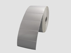 Zebra Kunststof Etiketten - 70x32mm - Zilver - rol à 2.370 stuks - Permanent
