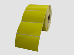 Zebra Etiketten - Direct Thermisch Gecoat - 70x40mm - Geel - rol à 1.000 stuks - Permanent
