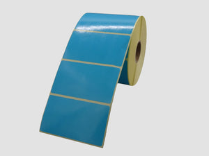 Zebra Etiketten - Direct Thermisch Gecoat - 70x40mm - Blauw - rol à 1.000 stuks - Permanent