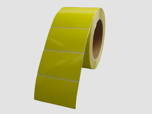 Zebra Etiketten - Direct Thermisch Gecoat - 70x40mm - Geel - rol à 1.000 stuks - Permanent