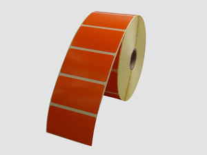 Zebra Etiketten - Direct Thermisch Gecoat - 57x32mm - Oranje - rol à 2.100 stuks - Permanent