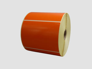 Zebra Etiketten - Direct Thermisch Gecoat - 102x76mm - Oranje - rol à 930 stuks - Permanent