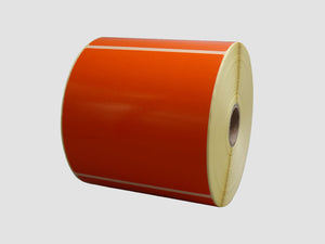 Zebra Etiketten - Direct Thermisch Gecoat - 102x102mm - Oranje - rol à 700 stuks - Permanent