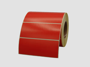 Zebra Etiketten - Paperlabels - 100x40mm - Rood - rol à 850 stuks - Permanent
