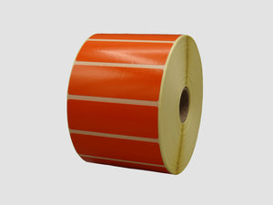 Zebra Etiketten - Direct Thermisch Gecoat - 76x25mm - Oranje - rol à 2.580 stuks - Permanent