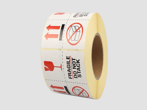Zebra Etiketten - Paperlabels - Fragile Do not stack - 100x100mm - rol à 1.000 stuks - Permanent