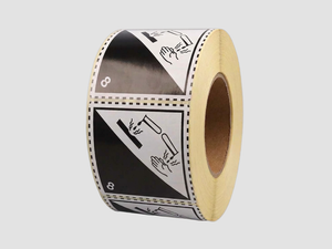 Zebra Etiketten - Paperlabels - ADR Klasse 8 Bijtende stoffen - 100x100mm - rol à 1.000 stuks - Permanent